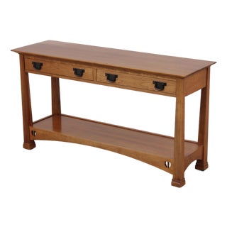 Stickley Highlands Mission Cherry 2 Drawer Sofa Table For Sale