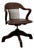 English Desk Chair in Teak and Leather For Sale