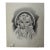 1940s Original Signed Graphite Illustration of Curly-Haired Child in Bonnet, 9 × 7.75 In. For Sale