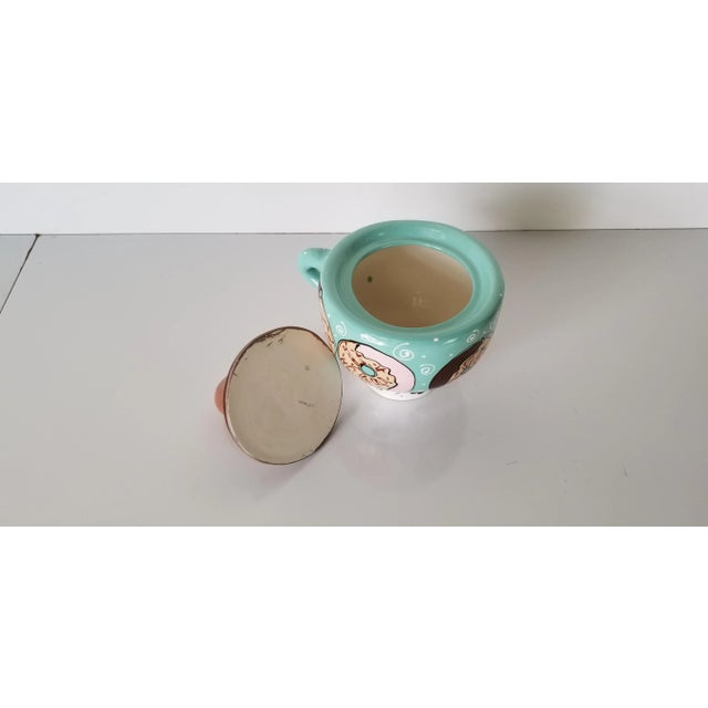 Blue Postmodern Ceramic Cup With Lid For Sale - Image 8 of 10