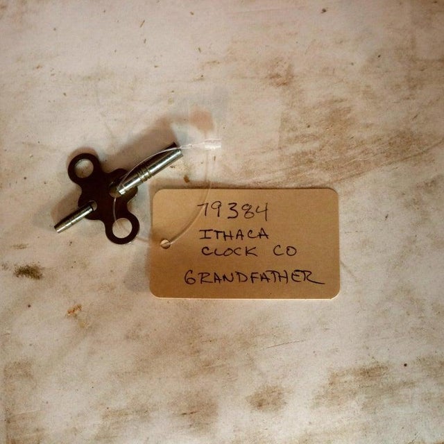 Antique Ithaca Clock Co. Tall Case Walnut Grandfather Clock C1920 For Sale - Image 9 of 15
