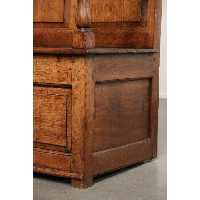 Antique English Oak Hall Bench with Storage Space For Sale - Image 17 of 18