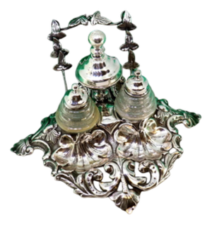 Silver Inkwell with Pen Holder