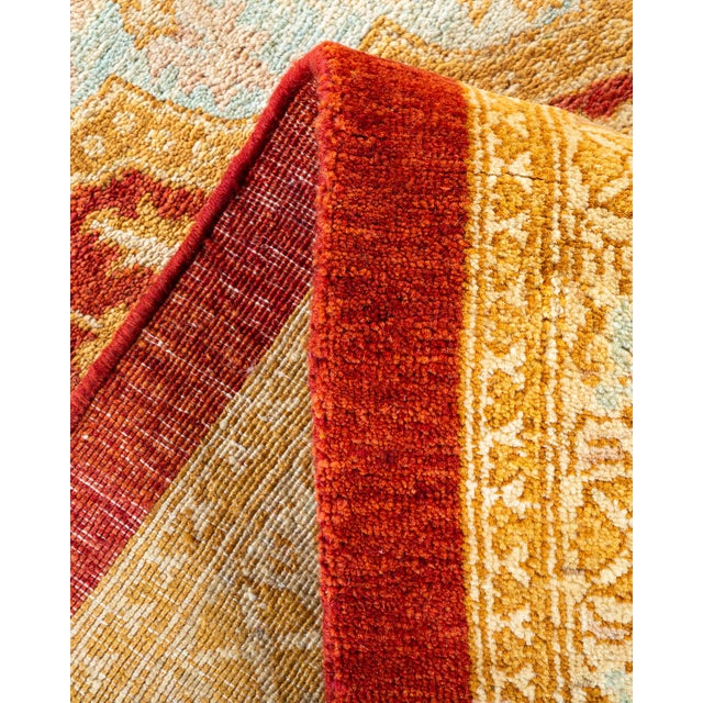 Eclectic, One-of-a-Kind Hand-Knotted Area Rug - Orange, 10' 2" x 13' 1" For Sale In New York - Image 6 of 8
