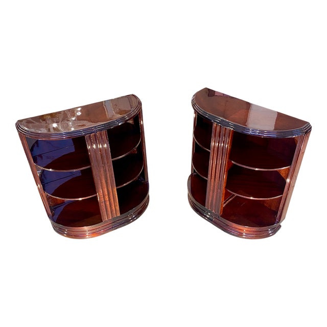 Small Art Deco Rosewood Bedside Tables, 1920s, Set of 2 For Sale