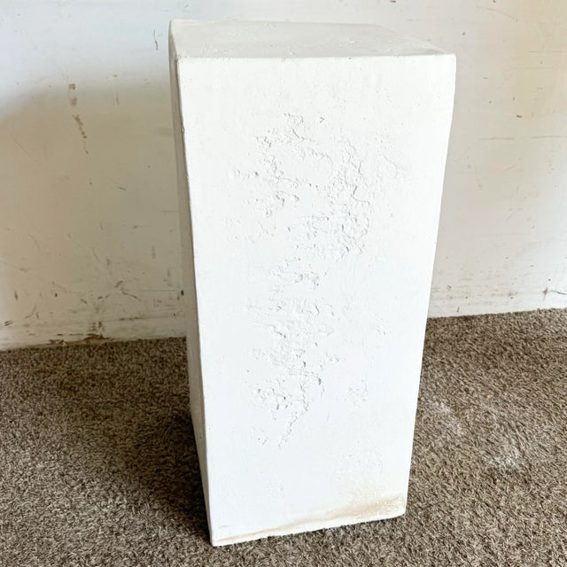 1980s Postmodern White Plaster Pedestal For Sale - Image 5 of 6