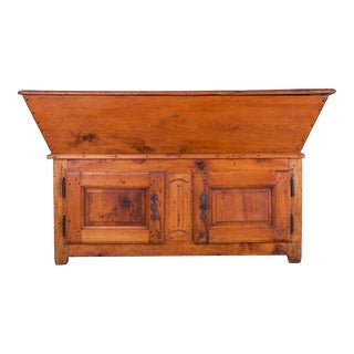 Antique Country French Provincial Pine Baking Dough Bin Cabinet For Sale