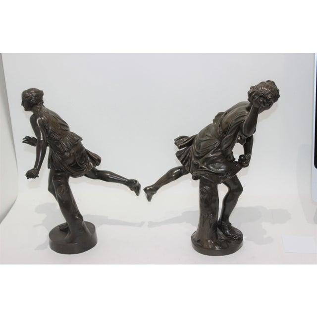 Late 19th Century Grand Tour Bronzes of Atalanta and Hippomenes- a Set of 2 For Sale - Image 5 of 13