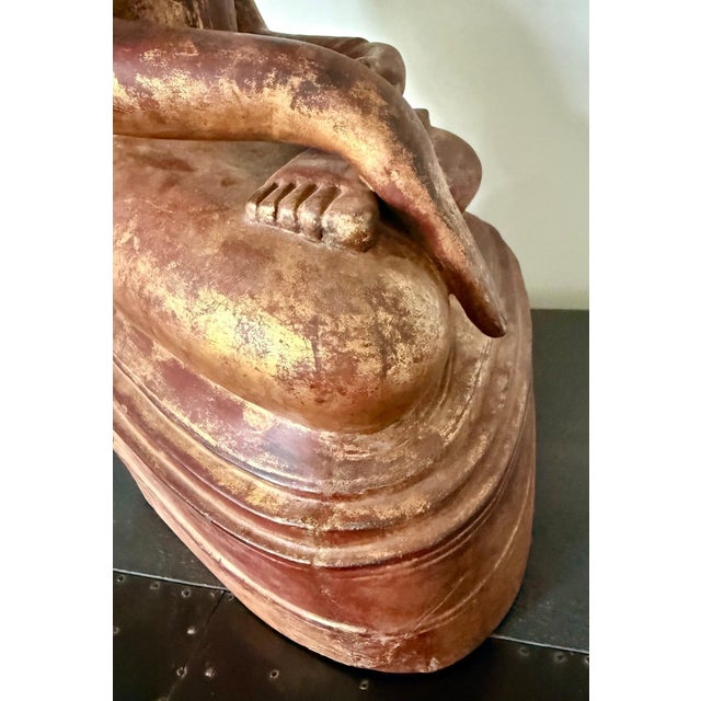 Antique Burmese Lacquer Wood Shan Style Buddha Statue For Sale - Image 14 of 18