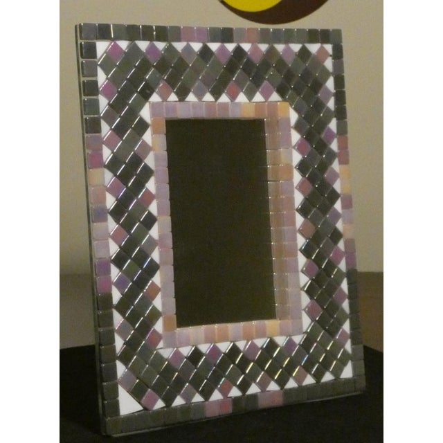 Table Mirror and Crystal Mosaic Photo Frame by Vetreria Darte, Italy, 1990s For Sale - Image 3 of 8