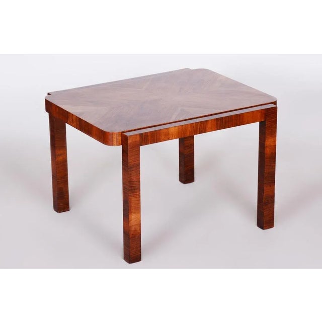 Maroon Small Czech Art Deco Table in Walnut from Thonet, 1930s For Sale - Image 8 of 8