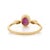 Modern Ruby & Marquise Diamond Three-Stone Bezel Set Ring 14k Yellow Gold Size 8 For Sale - Image 10 of 16