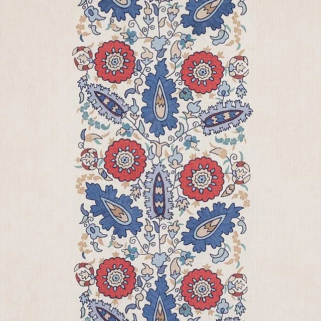Not Yet Made - Made To Order Sample - Schumacher Anatolia Embroidery Fabric in Blue & Red For Sale - Image 5 of 5