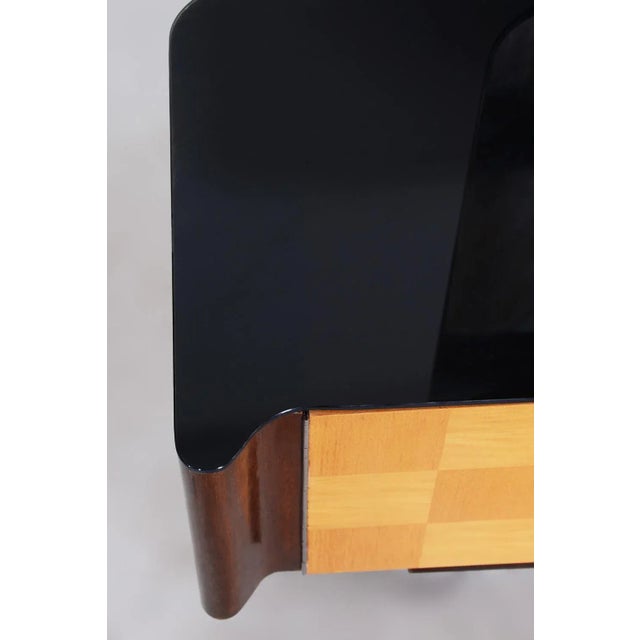 Art Deco Mahogany & Maple Dresser with Mirror attributed to Jindřich Halabala for Up Závody, 1940s, Set of 2 For Sale - Image 11 of 13