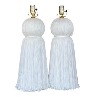 Vintage Regency Laura Kirar for Arteriors Tassle Lamps - a Pair For Sale