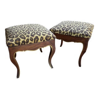 Leopard Footstool / Ottoman - A Pair For Sale