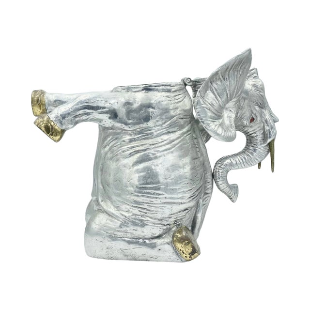 Contemporary Vintage Arthur Court Elephant Ice Bucket Wine Cooler 1986 For Sale - Image 3 of 12