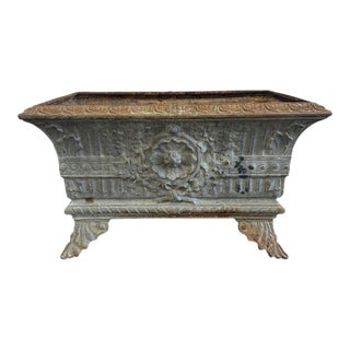 Antique French Cast Iron Jardinière Planter, Louis XVI Style, 1880 For Sale