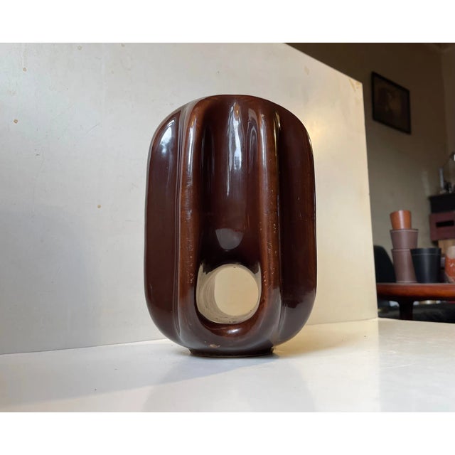 Vintage Industrial Brown Glaze Porcelain Sculpture For Sale - Image 10 of 10