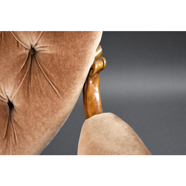 Victorian Walnut Armchair, 1870s For Sale - Image 9 of 13