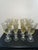Vintage Italian Wine Glass & champagne glasses. 2 sets of Set of 6 each Amber Swirl with Golf Ball Stem Perfect for dinner...