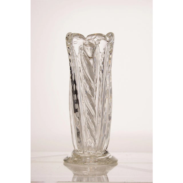Venetian Crystal Murano Glass Vase by Ercole Barovier for Barovier & Toso, 1930s For Sale - Image 3 of 11