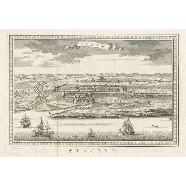 Panoramic View of Atjeh on Sumatra, 1756, Paper For Sale - Image 3 of 5