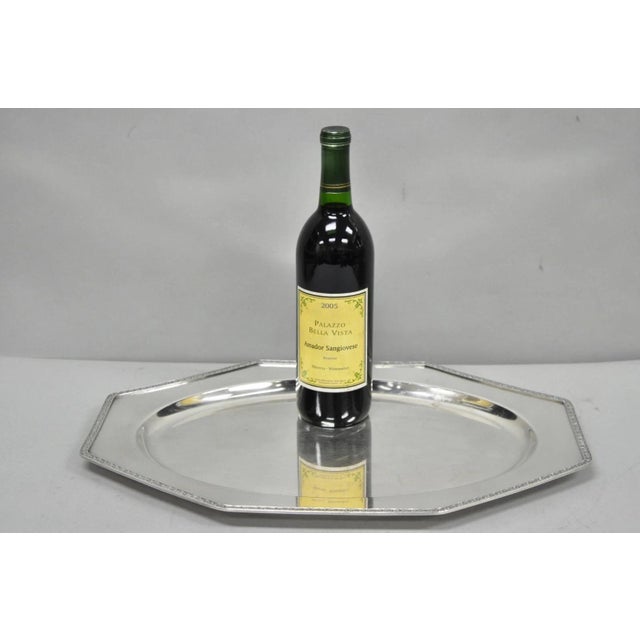 Antique Victorian Andover Sp Co Silver Plated Octagonal Serving Platter Tray For Sale - Image 11 of 11