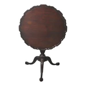 Henkel Harris Carved Chippendale Mahogany Pie Crust Tilt Top Table Claw & Ball