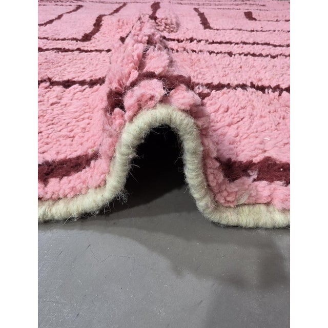 Mid-Century Modern Pink Contemporary Wool Rug - 9.7 X 8 Ft For Sale - Image 3 of 6