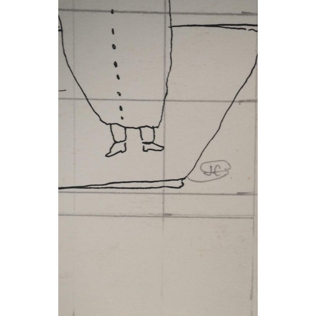 Modern Jean-Claude Silbermann, Sly Signs, Antigone at the Salle Pleyel, Original Signed Drawing For Sale - Image 3 of 6