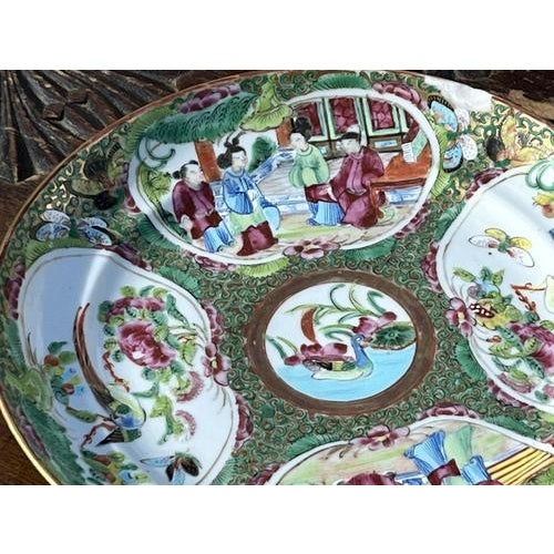 Canton Famille Rose Plates and Bowl, Set of 6 For Sale - Image 15 of 18