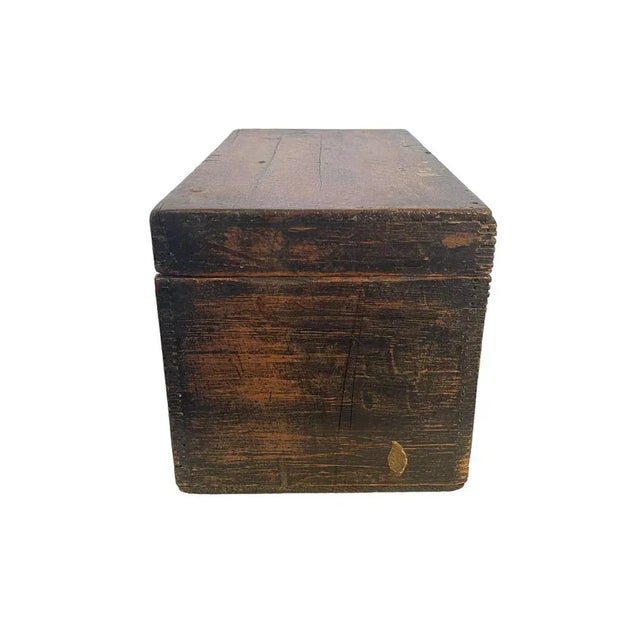 Hand-Decorated Wooden Box, 19th Century For Sale - Image 5 of 9