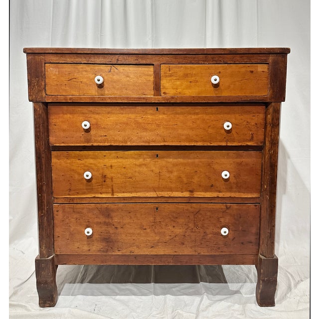 American Antique American Sheraton Cottage Cherry Chest of Drawers For Sale - Image 3 of 6
