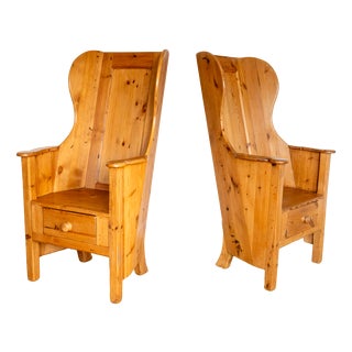 Rustic Farmhouse Armchairs, 1960s, Set of 2 For Sale
