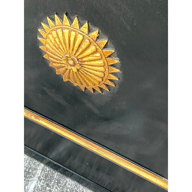 Hollywood Regency Vintage Neoclassical Gilt Tipped Folding Screen For Sale - Image 3 of 12