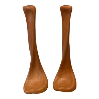 Late 20th Century Elsa Peretti for Tiffany Ceramic Candlesticks - a Pair For Sale