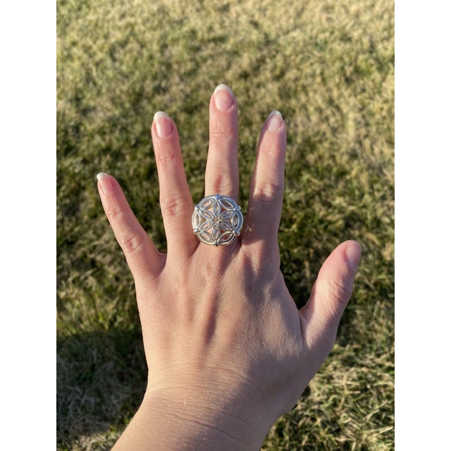 Slane Clear Quartz Fenestra Ring, Sterling Silver, Ring Size 7.5 For Sale In Greensboro - Image 6 of 6