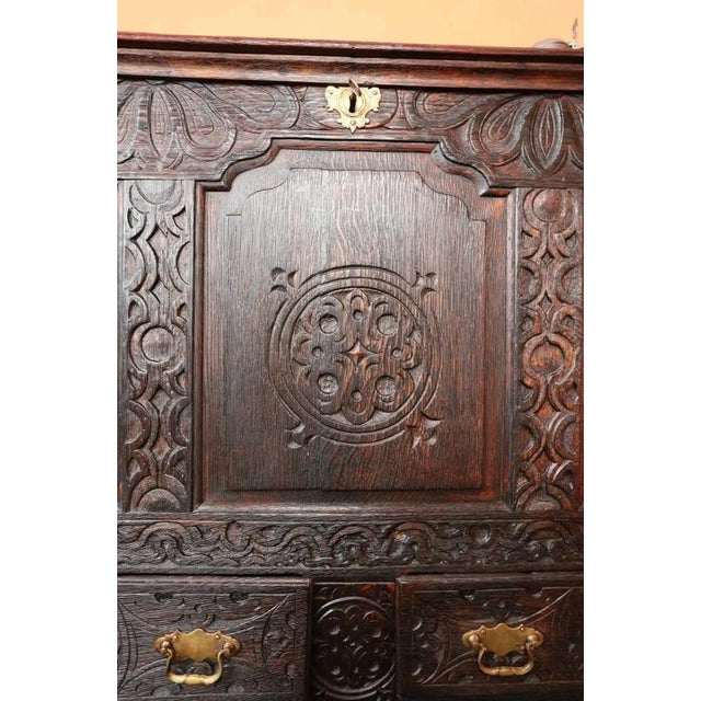19th Century Oak Chest For Sale - Image 4 of 6