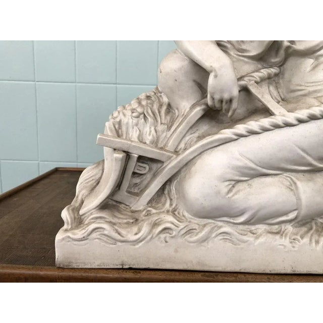 Decorative Enamelled Plaster Sculpture of a Farmer, 1930s For Sale - Image 4 of 11