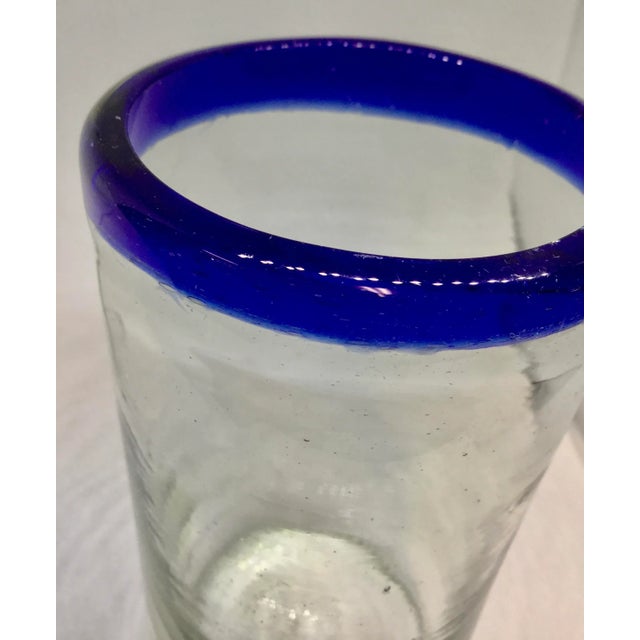 Vintage Cobalt Blue Rimmed Flower Vase For Sale In Portland, ME - Image 6 of 9