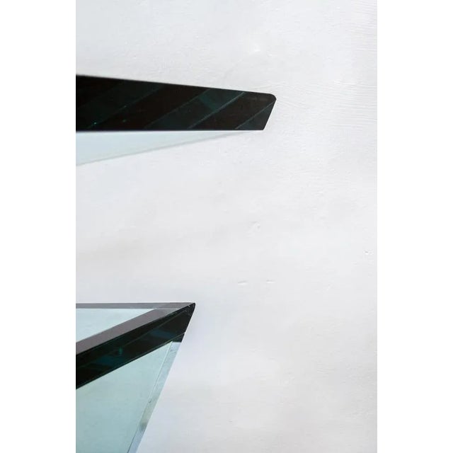 1980s Black and Transparent Glass Swivel Console, Italy, 1980s For Sale - Image 5 of 8