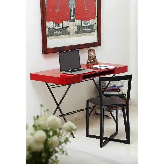 Early 21st Century Cosimo Desk with Red Glossy Lacquered Top by Marco Zanuso Jr. for Adentro, 2017 For Sale - Image 5 of 13
