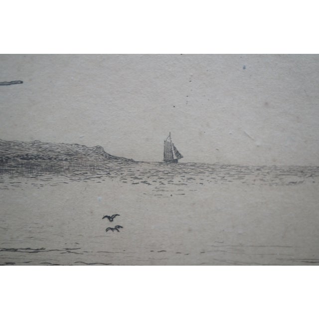 Black Antique James Calahan Signed Maritime Sailboat Seascape Etching After Boulanachi For Sale - Image 8 of 9