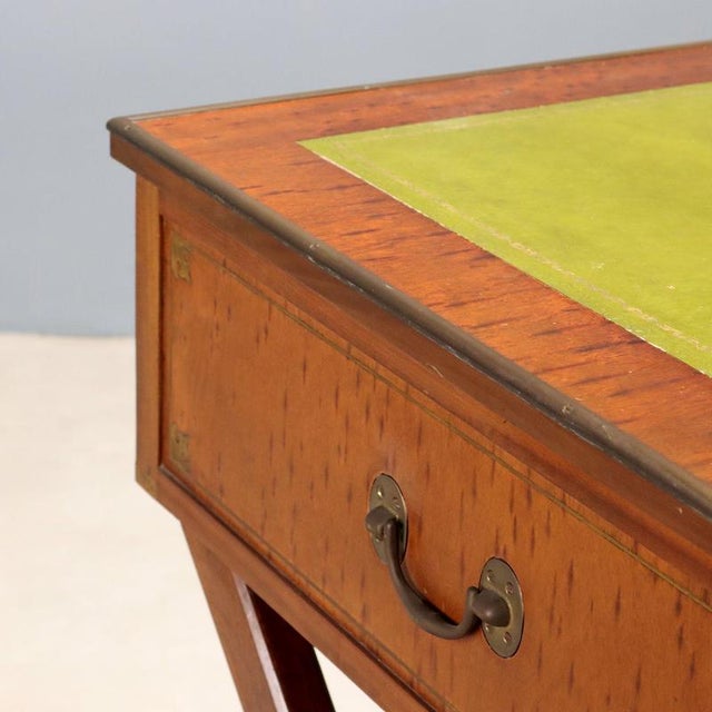 English Naval Style Mahogany Writing Desk For Sale - Image 5 of 12