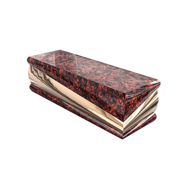 "Riccio" Coffee Table With Bronze and Burl Walnut, Hand Crafted For Sale In Los Angeles - Image 6 of 7