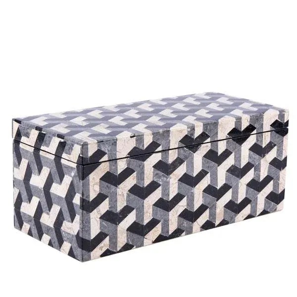 2010s Milan Stone Inlay Box Chevron Pattern For Sale - Image 5 of 5