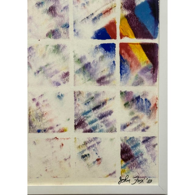 Wood 1983 John Richard Fox Abstract Mixed Media Painting, Newly Framed For Sale - Image 7 of 8