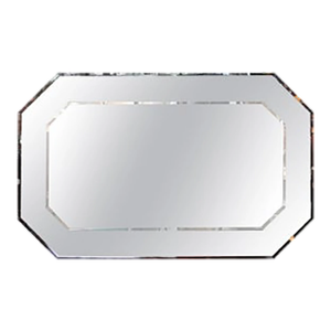 Vintage Italian Fontana Arte Style Horizontal Beveled Mirror