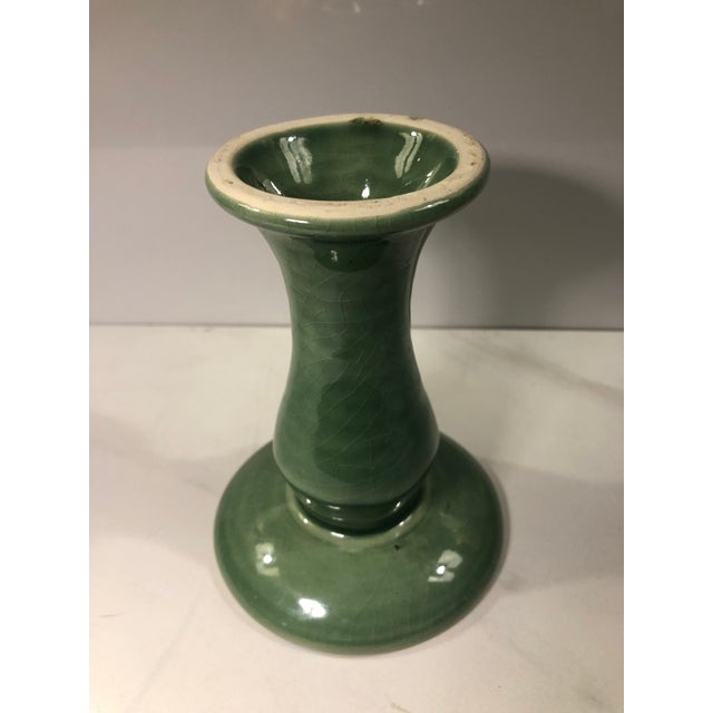 Vintage Green Salamander Bud Vase For Sale - Image 4 of 7